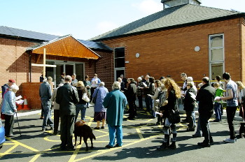 Outside the Methodist Church